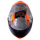 Casco Shaft 526sp Evo Papyrus Gris Naranja Visor Iridium Azul